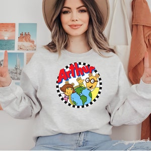 Arthur Nostalgic Crewneck - Suéter inspirado en dibujos animados vintage - Jersey retro acogedor - Sudadera estilo unisex de los años 90