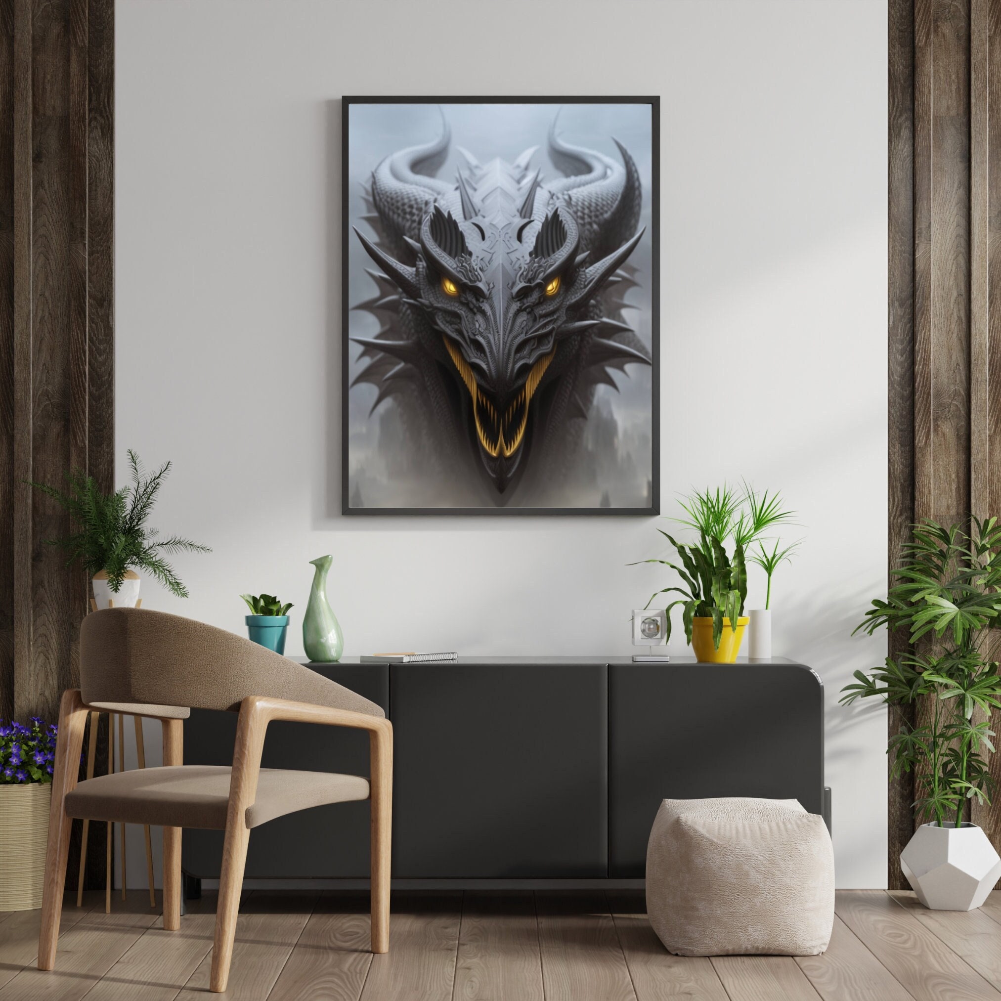 Dragon Head Interior Decoration Wall Art Digital Download - Etsy