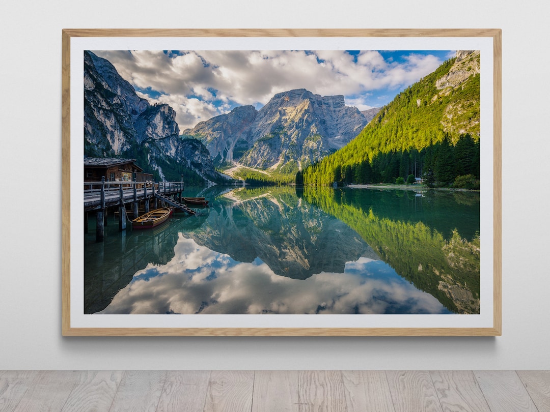 Lago Di Braies Reflection Print by Tzvika Stein Quality Print, Unframed