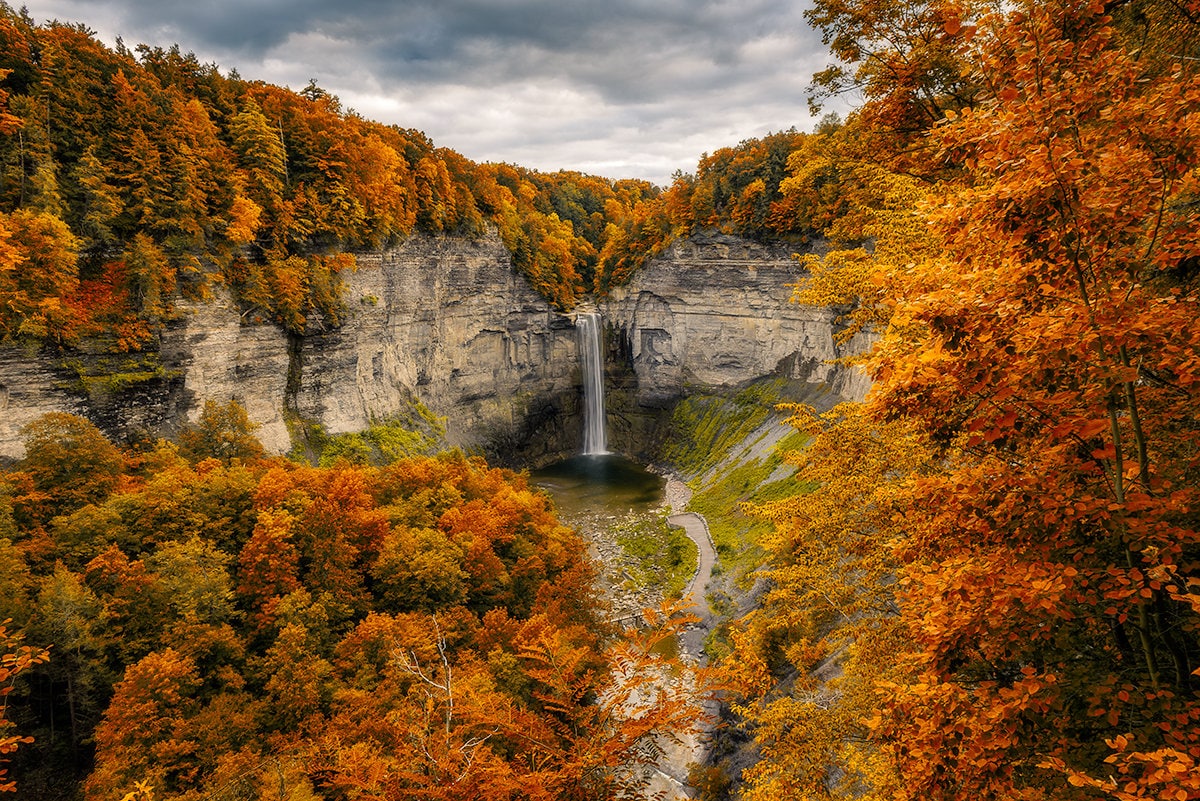 Taughannock Falls Overlook Fall Foliage Print by Tzvika Stein Quality