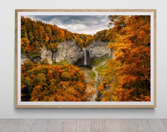 Taughannock Falls Overlook Fall Foliage Print by Tzvika Stein - Quality Print, Unframed - Upstate New York