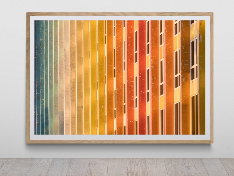 Colorful Rainbow Building Abstract Print by Tzvika Stein Etsy