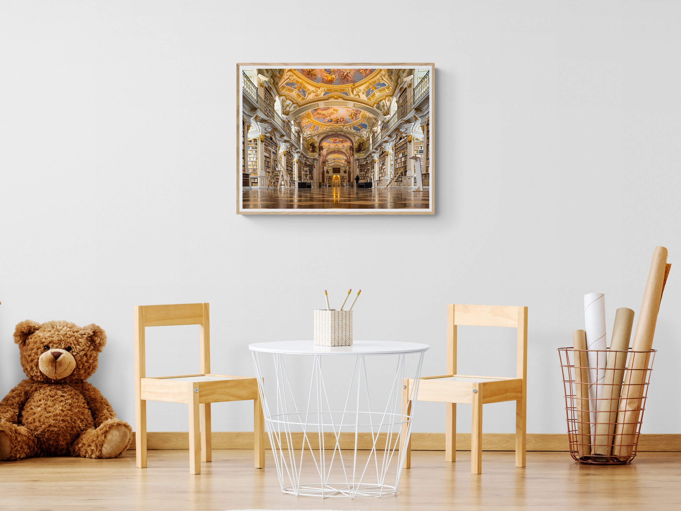 ツヴィカ・スタイン作「アドモント修道院図書館」のプリント - 天井画