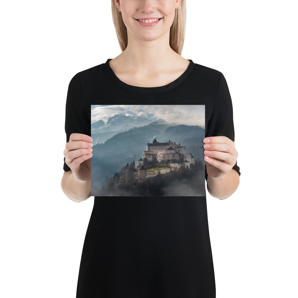 Hohenwerfen Castle With Mountain View Print by Tzvika Stein Quality