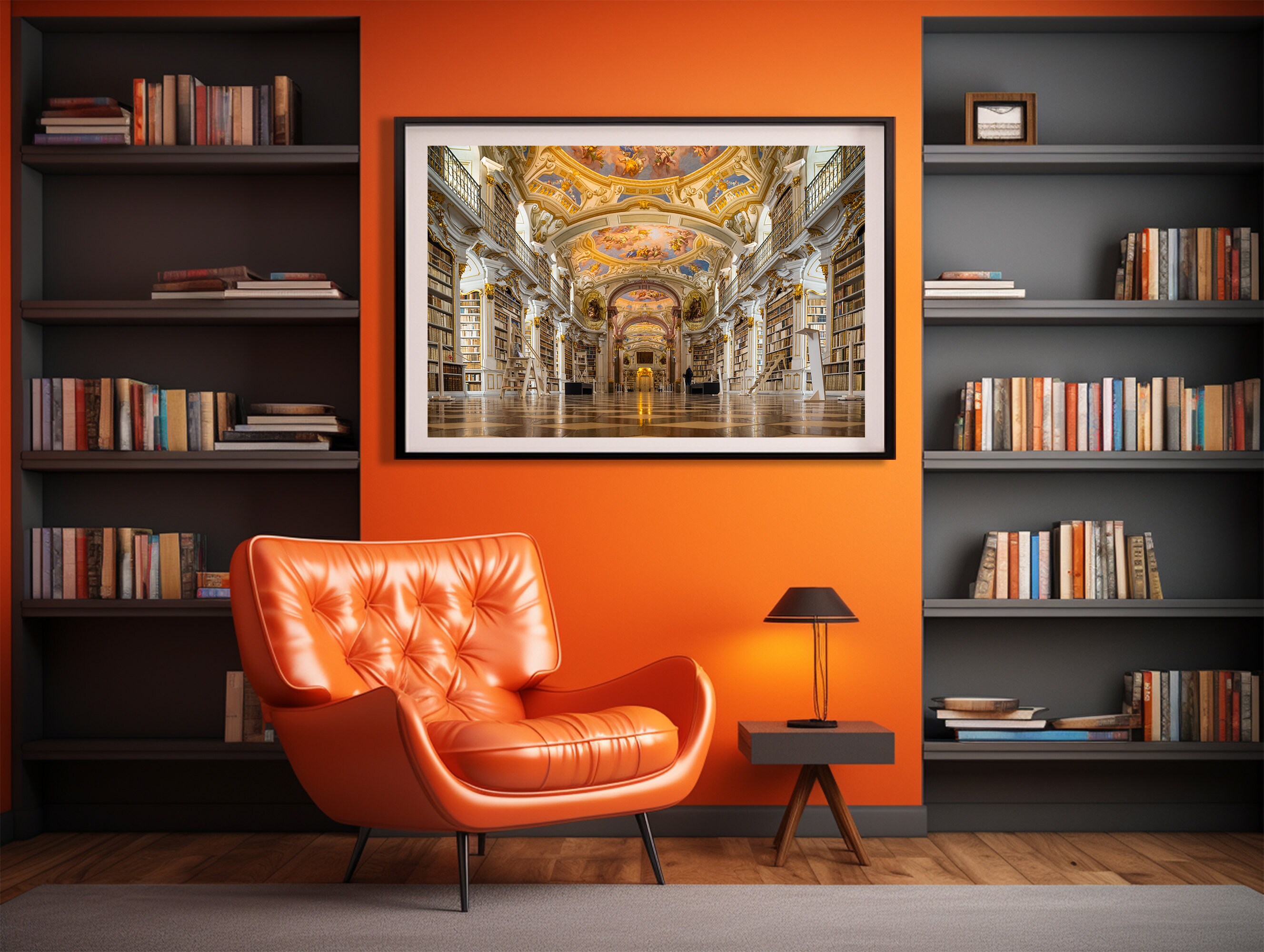 ツヴィカ・スタイン作「アドモント修道院図書館」のプリント - 天井画