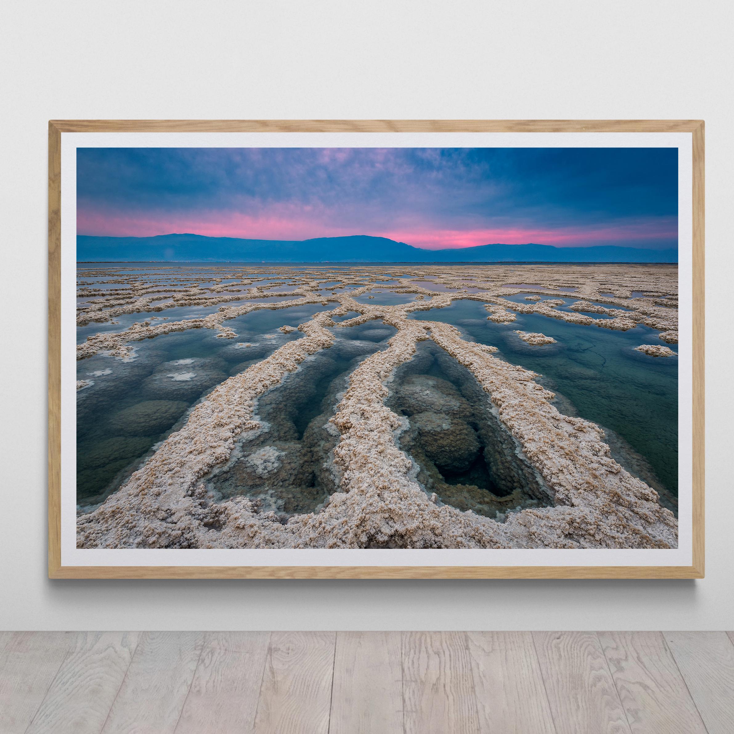 Dead Sea Salt Formations at Sunrise Print by Tzvika Stein