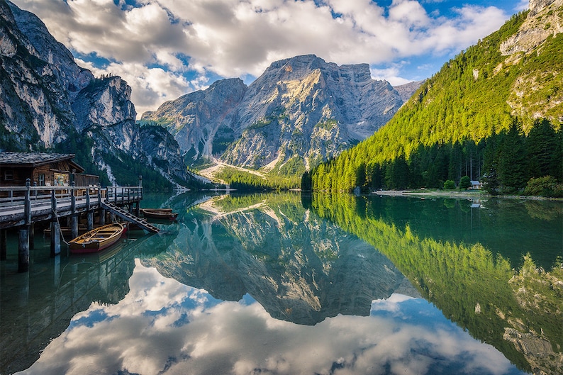 Lago Di Braies Reflection Print by Tzvika Stein Quality Print, Unframed