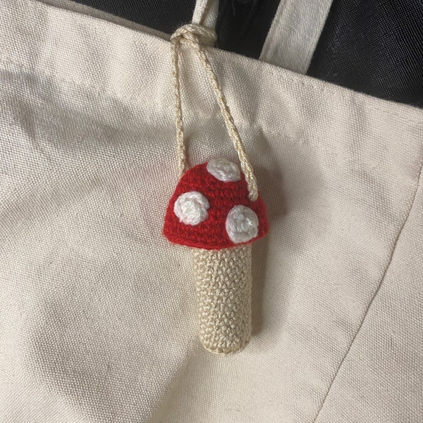 Etui à baume à lèvres champignon crochet, étui crochet, étui baume à lèvres, étui briquet, étui rouge à lèvres, porte briquet, accessoire