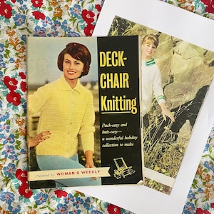 Deck-Chair Summer Knitting Book 1960s Original Patterns Top Cardigan Jumper Digital Download Print at Home 1950s