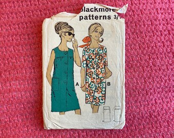 Vintage Sommerkleid Cover Up Schnittmuster Le Roy Blackmore Büste 38 1960er Jahre