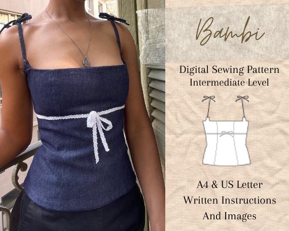 Bambi Tank Top PDF Sewing Pattern | Coquette Tank/cami