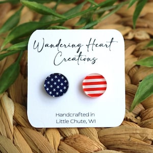 Stars and Stripes Stud Earrings | USA | Patriotic Earrings
