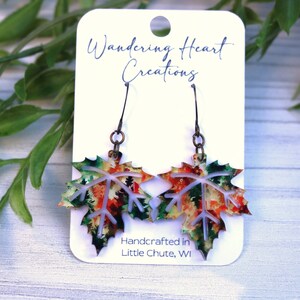 Aquarell Ahornblatt Ohrringe | Herbstfarben