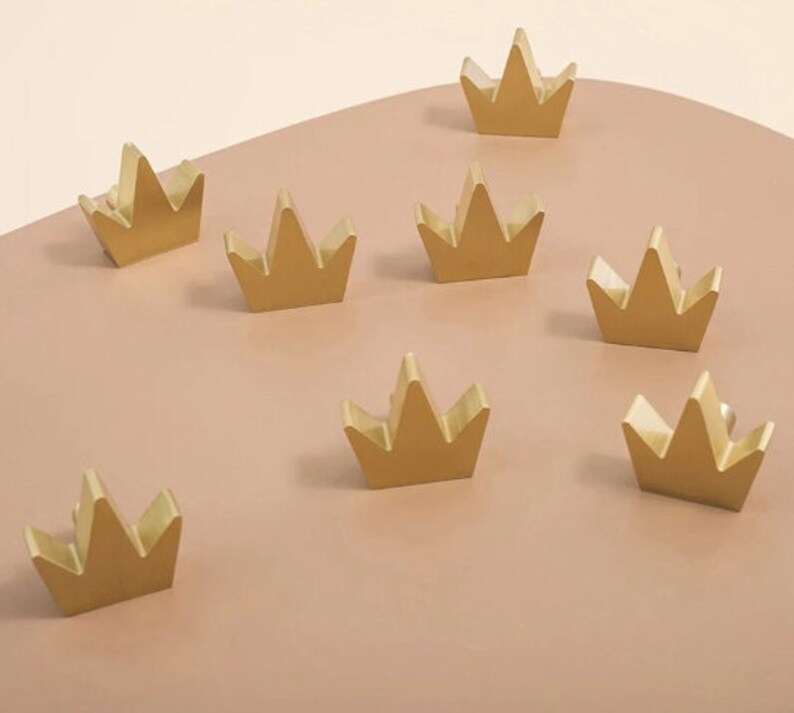 Crown Knob, Children Room, Decoration Kids Room, Gold Leaf Shape Metal Door Handle, Scandinavian