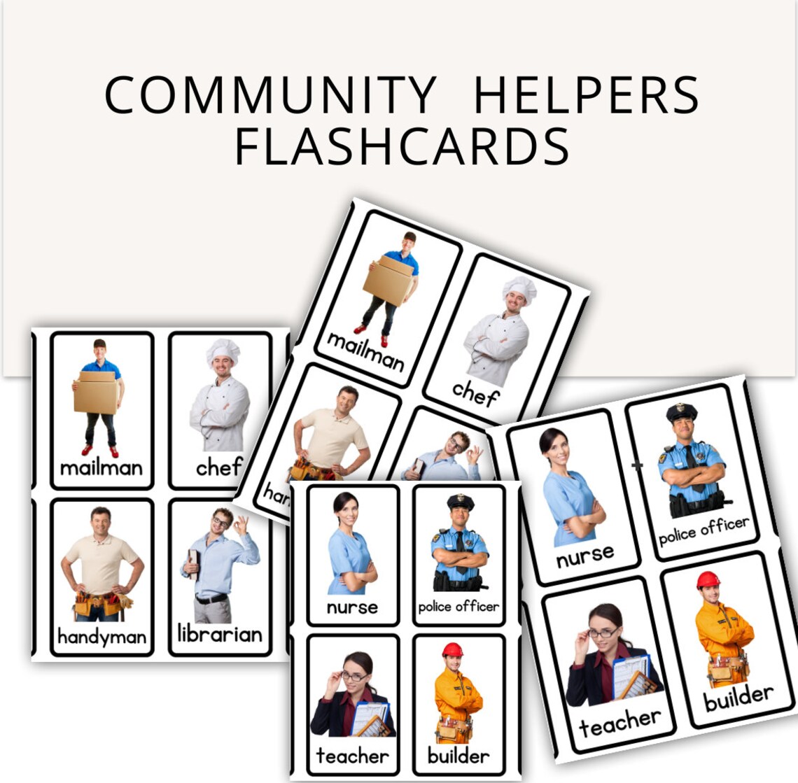 Community Helpers Flashcards, Community Flashcards, Profession ...