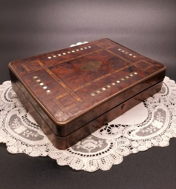 Pocket Watch Presentation Box from 1800's Burl Wood L… Gem