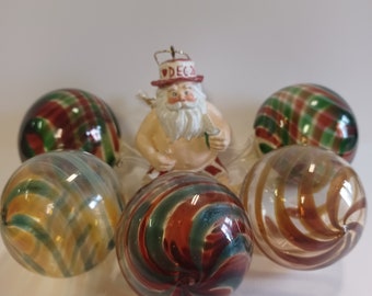 Handmade Glass Swirl Christmas Ornament