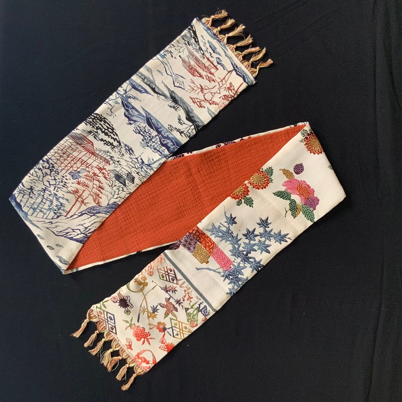 Chirimen kimono sjaal afbeelding 2