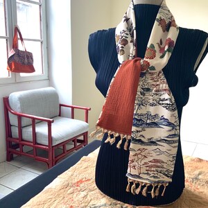 Chirimen kimono sjaal afbeelding 3