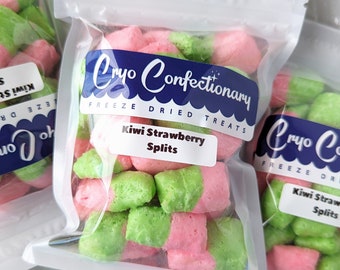 Freeze Dried Kiwi Strawberry Taffy Splits freeze dried candy