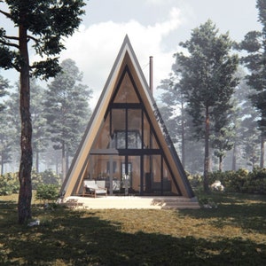Een frame-hutplannen met 2 slaapkamers en 2 verdiepingen, 40 'x 20', 495 SF woonoppervlak, moderne huisplannen