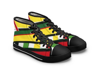 Women's High Top Sneakers, eccentric design, men's sneakers, women's sneakers, gift for her, gift for him, high top shoes, unique shoes