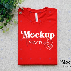 3001 Canvas Red Model Mockup, Bella Canvas Mockup, Unisex T-Shirt Model Mock Up, Lifestyle Tee Shirt TShirt Model Mockup