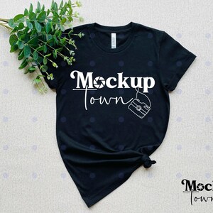 Bella Canvas 3001 Black Flat Lay Mockup, Mock Up Flat Lay Bella Canvas Mockup T-shirt Mockup Unisex Mockup Bella Canvas Black 3001 Mockup