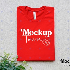 3001 Canvas Red Model Mockup, Bella Canvas Mockup, Unisex T-Shirt Model Mock Up, Lifestyle Tee Shirt TShirt Model Mockup