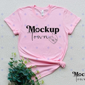 Bella Canvas 3001 Mockup | Soft Pink Bella and Canvas T-Shirt 3001 Mockup | Bella & Canvas Soft Pink T-shirt Mockup | Plain Mockup
