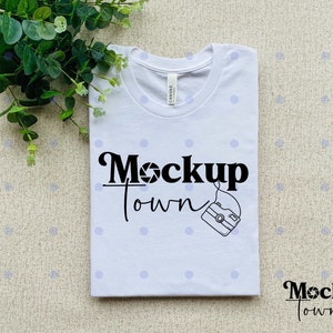 White Bella Canvas 3001 Mockup, White Unisex T-shirt Mock Up, T-Shirt Mockup, Flat Lay T-shirt Mock up, Tshirt Mockup, Folded Shirt Mockup