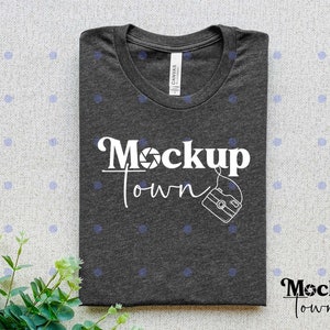 Bella Canvas 3001 Mockup Heather Dark Grey, Dark Heather Mockup, 3001 Shirt Mockup, Tshirt Mockup, Bella Canvas Mockup, Boho 3001 Mockup