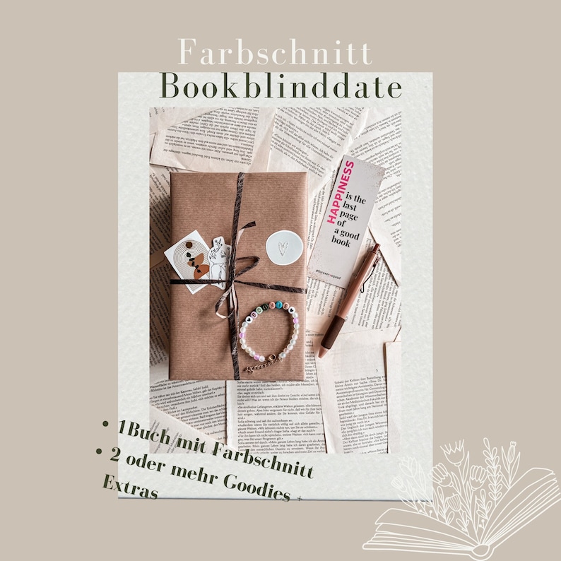 Bookblinddate Farbschnitt Version, Blind Date with a Book, Überraschungsbuch, Surprise, Geschenk, Farbiger Buchschnitt Bild 2