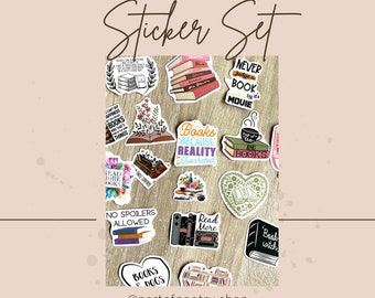 Mystery Sticker Set, Überraschungssticker, Aufkleber, Kindle Buch Aufkleber, Bookish Sticker Pack, Buch Nook, Journaling