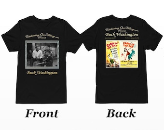 Buck Washington / Cabin in the Sky / Camiseta de mujer con estampado de concierto en la parte delantera y trasera Leyendas de la era del jazz, cine negro, renacimiento de Harlem