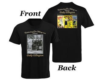 Duke Ellington / Cabin in the Sky / Camiseta con estampado de concierto en la parte delantera y trasera, leyendas de la era del jazz, cine negro, renacimiento de Harlem, camiseta