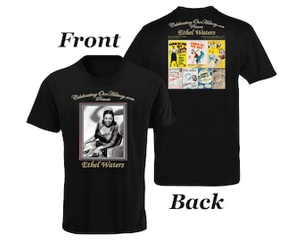 Ethel Waters / Cabin in the Sky / Camiseta con estampado de concierto en la parte delantera y trasera, leyendas de la era del jazz, cine negro, renacimiento de Harlem, camiseta