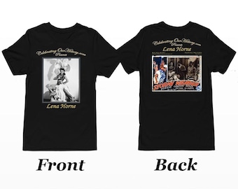 Camiseta de mujer con estampado de concierto en la parte delantera y trasera de Lena Horne / Stormy Weather, leyendas de la era del jazz, cine negro, renacimiento de Harlem