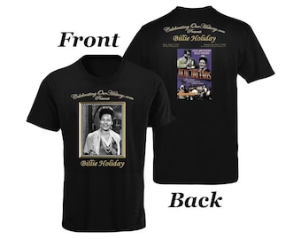 Camiseta con estampado de Billie Holiday, película de Nueva Orleans, estilo concierto, leyendas de la era del jazz, cine negro, renacimiento de Harlem