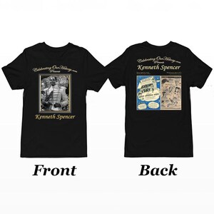 Kenneth Spencer | Hütte im Himmel | Vorne und hinten bedrucktes Damen-T-Shirt im Konzertstil, Jazz Age Legends, Black Movie, Harlem Renaissance