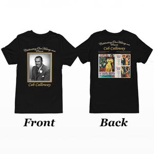 Cab Calloway | St. Louis Blues Film | Vorne und hinten bedrucktes Damen-T-Shirt im Konzertstil, Jazz Age Legends, Black Movie, Harlem Renaissance