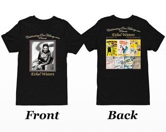 Ethel Waters / Cabin in the Sky / Camiseta de mujer con estampado de estilo concierto en la parte delantera y trasera, leyendas de la era del jazz, cine negro, renacimiento de Harlem