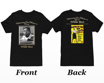 Willie Best / Cabin in the Sky / Camiseta de mujer con estampado en el frente y en la espalda, estilo concierto, leyendas de la era del jazz, cine negro, renacimiento de Harlem