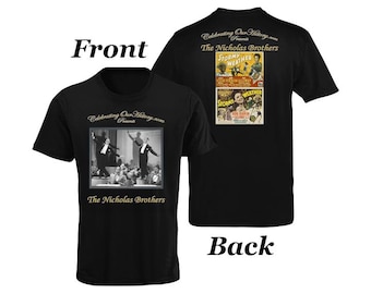 Camiseta con estampado de concierto en la parte delantera y trasera de The Nicholas Brothers / Stormy Weather, leyendas de la danza, cine negro, renacimiento de Harlem, camiseta
