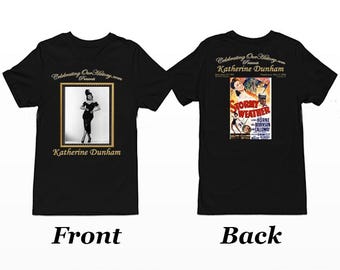 Camiseta de mujer con estampado de estilo concierto, Stormy Weather, Katherine Dunham, leyendas de la era del jazz, cine negro, renacimiento de Harlem