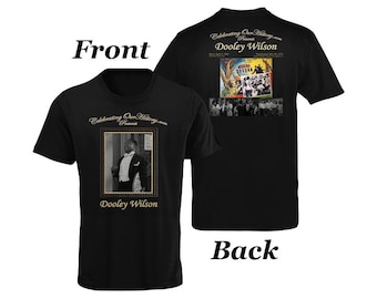 Dooley Wilson / Stormy Weather / Camiseta con estampado de concierto en la parte delantera y trasera, leyendas de la era del jazz, cine negro, renacimiento de Harlem, camiseta