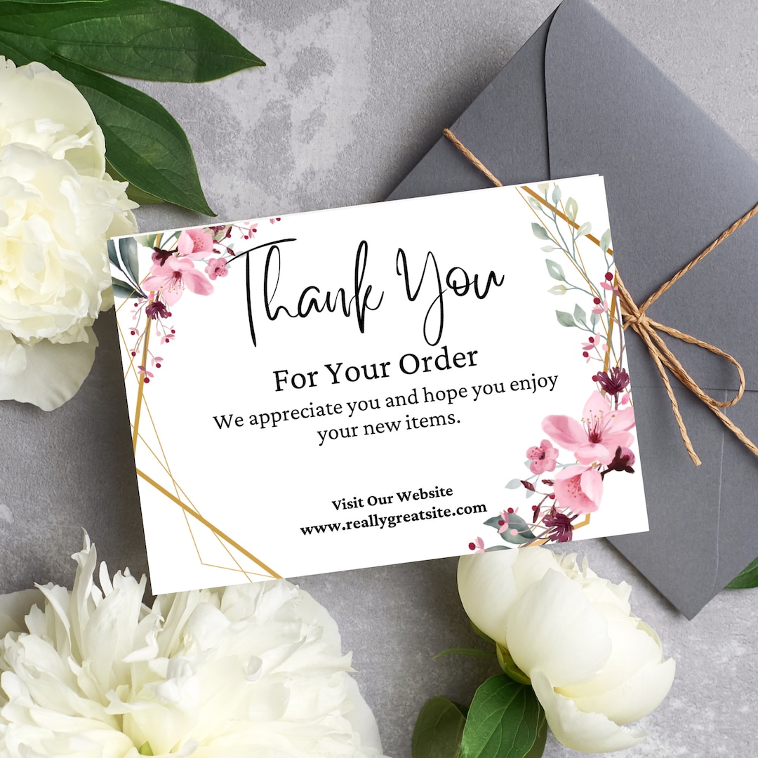 Thank You Card Template, Editable Business Thank You Card, Wedding