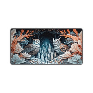 Owl Desk Mat | Owl Long Mouse Pad | Owl Mouse Pad