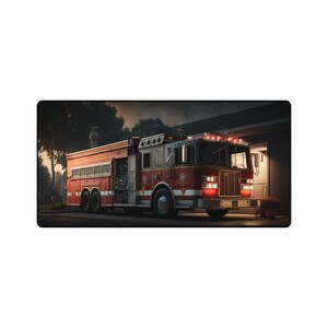 The Majestic Firetruck Long Mouse Pad Desk Mat