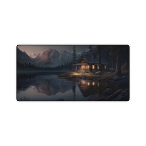 Rustic Cabin in the Wilderness Long Mouse Pad Desk Mat